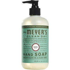 MRS. MEYER'S CLEAN DAY Liquid Hand Soap, Cruelty Free Hand Wash Made with Essential Oils, Basil Scent, 12.5 oz - Pack of 6 | Moisturizing Liquid Hand Soap, Softens and Cleans Hands, Cruelty Free, Made with Essential Oils, Olive Oil, and Aloe Vera
