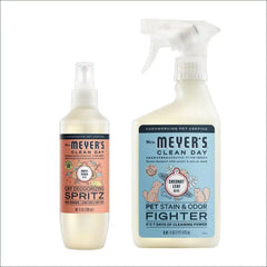 MRS. MEYER'S CLEAN DAY Cat Care Kit, White Peach and Coconut Leaf | Fights Pet Smells and Messes in Home, Includes Cat Deodorizing Spritz, White Peach and Pet Stain & Odor Fighter, Coconut Leaf