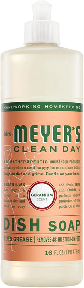 MRS. MEYER'S CLEAN DAY Liquid Dish Soap, Geranium, 16 Fl. Oz