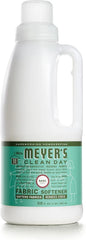 MRS. MEYER'S CLEAN DAY Liquid Fabric Softener, Infused with Essential Oils, Paraben Free, Basil, 32 oz (32 Loads)