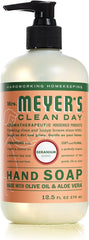 MRS. MEYER'S CLEAN DAY Liquid Hand Soap, Geranium, 12.5 fl oz | Moisturizing Liquid Hand Soap, Softens and Cleans Hands, Cruelty Free, Made with Essential Oils, Olive Oil, and Aloe Vera