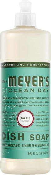 MRS. MEYER'S CLEAN DAY Liquid Dish Soap, Basil, 16 fl. oz