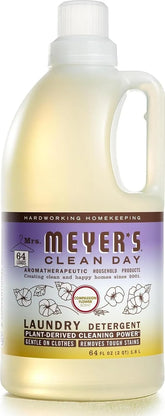 MRS. MEYER'S CLEAN DAY Laundry Detergent, Compassion Flower, 64 fl oz | Brightens Colors, Removes Tough Stains, Up to 64 Loads a Bottle, Made with Essential Oils and Stain-Fighting Enzymes