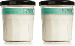 MRS. MEYER'S CLEAN DAY Scented Soy Candle, Large Glass, Basil, 7.2 oz, (Pack of 2)