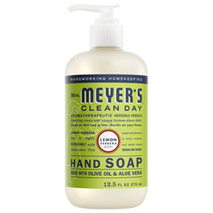 Mrs. Meyer's Clean Day, Hand Soap, Made with Essential Oils, Lemon Verbena, 12.5 Fl Oz | Moisturizing Liquid Hand Soap, Softens and Cleans Hands, Cruelty Free, Made with Essential Oils, Olive Oil, and Aloe Vera