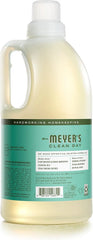 MRS. MEYER'S CLEAN DAY Liquid Laundry Detergent, Infused with Essential Oils, Basil, 64 oz (64 Loads) | Brightens Colors, Removes Tough Stains, Up to 64 Loads a Bottle, Made with Essential Oils and Stain-Fighting Enzymes