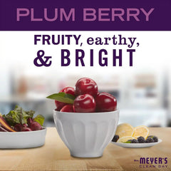 MRS. MEYER'S CLEAN DAY Moisturizing Body Wash for Women and Men, Shower Gel Formula Made with Essential Oils, Plum Berry, 16 oz Bottle, Pack of 3