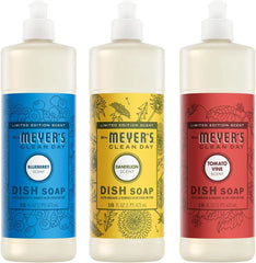 Mrs. MEYER'S Clean Day Dish Soap 16 FL OZ Each, Tomato Vine, Dandelion, Blueberry, 1 CT (Variety Pack)