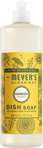 Mrs. MEYER'S CLEAN DAY Liquid Dish Soap, Dandelion Scent, 16 Fl Oz Bottle (Pack of 6)