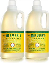 MRS. MEYER'S CLEAN DAY Liquid Laundry Detergent, Infused with Essential Oils, Honeysuckle, 64 oz - Pack of 2 (128 Loads) | Brightens Colors, Removes Tough Stains, Up to 64 Loads a Bottle, Made with Essential Oils and Stain-Fighting Enzymes