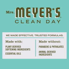 MRS. MEYER'S CLEAN DAY Liquid Fabric Softener, Infused with Essential Oils, Paraben Free, Basil, 32 oz (32 Loads)