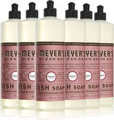 MRS. MEYER'S CLEAN DAY Liquid Dish Soap, Rosemary Scent, 16 ounce (Pack of 6) | Cuts Through Grease, Removes 48-Hour Stuck on Food, Cruelty Free, Made with Essential Oils and Aloe Vera Extract