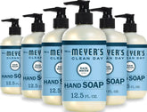MRS. MEYER'S CLEAN DAY Hand Soap, Made with Essential Oils, Rain Water, 12.5 fl. oz - Pack of 6 | Moisturizing Liquid Hand Soap, Softens and Cleans Hands, Cruelty Free, Made with Essential Oils, Olive Oil, and Aloe Vera