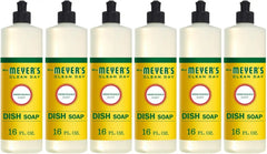 MRS. MEYER'S CLEAN DAY Liquid Dish Soap, Honeysuckle, 16 fl oz, 6 Pack | Cuts Through Grease, Removes 48-Hour Stuck on Food, Cruelty Free, Made with Essential Oils and Aloe Vera Extract