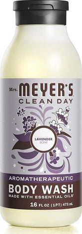 MRS. MEYER'S CLEAN DAY Moisturizing Body Wash for Women and Men, Shower Gel Formula Made with Essential Oils, Lavender, 16 oz