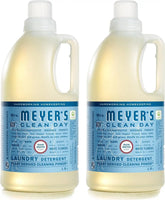 MRS. MEYER'S CLEAN DAY Laundry Detergent, Rain Water, 64 fl oz, 2 Pack | Brightens Colors, Removes Tough Stains, Up to 64 Loads a Bottle, Made with Essential Oils and Stain-Fighting Enzymes