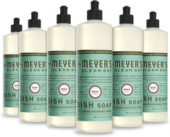 Mrs. MEYER'S CLEAN DAY Liquid Dish Soap, Basil, 16 fl. oz - Pack of 6