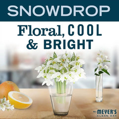 MRS. MEYER'S CLEAN DAY Soy Aromatherapy Candle, 35 Hour Burn Time, Made with Soy Wax and Essential Oils, Limited Edition Snowdrop, 7.2 oz - Pack of 2