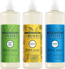 Mrs. MEYER'S Clean Day Dish Soap 16 FL OZ Each, Fresh Cut Grass, Blueberry, Dandelion, 1 CT (Variety Pack)