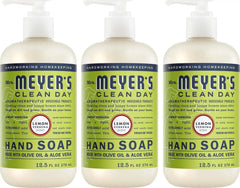 MRS. MEYER'S CLEAN DAY Hand Soap, Lemon Verbena Scent, 12.5 Fl Oz Bottle - 3 Pack | Moisturizing Liquid Hand Soap, Softens and Cleans Hands, Cruelty Free, Made with Essential Oils, Olive Oil, and Aloe Vera