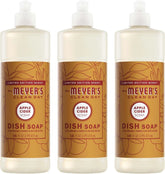 MRS. MEYER'S CLEAN DAY Liquid Dish Soap, Apple Cider Scent, 16 Fl Oz Bottle - 3 Pack | Cuts Through Grease, Removes 48-Hour Stuck on Food, Cruelty Free, Made with Essential Oils and Aloe Vera Extract