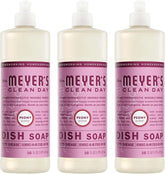 MRS. MEYER'S CLEAN DAY Liquid Dish Soap, Peony Scent, 16 Fl Oz Bottle - 3 Pack | Cuts Through Grease, Removes 48-Hour Stuck on Food, Cruelty Free, Made with Essential Oils and Aloe Vera Extract