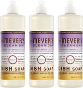 MRS. MEYER'S CLEAN DAY Liquid Dish Soap, Compassion Flower Scent, 16 Fl Oz Bottle - 3 Pack | Cuts Through Grease, Removes 48-Hour Stuck on Food, Cruelty Free, Made with Essential Oils and Aloe Vera Extract