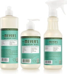 MRS. MEYER'S CLEAN DAY Kitchen Basics Set, Basil Scent Cleaning Supplies includes Hand Soap (12.5 Fl Oz), Dish Soap (16 Fl Oz) and Multi-Surface Cleaner (16 Fl Oz)