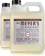 MRS. MEYER'S CLEAN DAY Hand Soap Refill, Made with Essential Oils, Lavender, 33 Fl. Oz - Pack Of 2