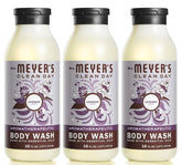 MRS. MEYER'S CLEAN DAY Moisturizing Body Wash for Women and Men, Shower Gel Formula Made with Essential Oils, Lavender, 16 oz - Pack of 3