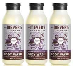 MRS. MEYER'S CLEAN DAY Moisturizing Body Wash for Women and Men, Shower Gel Formula Made with Essential Oils, Lavender, 16 oz - Pack of 3
