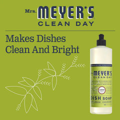 Mrs. MEYER'S Clean Day Liquid Dish Soap, Cruelty Free and Non-Toxic, Lemon Verbena Scent, 16 oz- Pack of 6