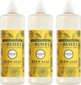 MRS. MEYER'S CLEAN DAY Liquid Dish Soap, Dandelion, 16 fl oz, 3 Pack | Cuts Through Grease, Removes 48-Hour Stuck on Food, Cruelty Free, Made with Essential Oils and Aloe Vera Extract