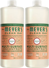 MRS. MEYER'S CLEAN DAY Multi-Surface Everyday Concentrate, Geranium Scent, 32 Fl Oz Bottle - 2 Pack | Dilute with Water for Powerful Cleaner, Makes Up to 16 Gallons per Bottle, Removes Dirt and Freshens Surfaces