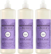 MRS. MEYER'S CLEAN DAY Liquid Dish Soap, Lilac, 16 fl oz, 3 Pack | Cuts Through Grease, Removes 48-Hour Stuck on Food, Cruelty Free, Made with Essential Oils and Aloe Vera Extract