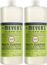 MRS. MEYER'S CLEAN DAY Multi-Surface Everyday Concentrate, Lemon Verbena Scent, 32 Fl Oz Bottle - 2 Pack | 32 oz, Dilute with Water for Powerful Cleaner, Makes Up to 16 Gallons per Bottle, Removes Dirt and Freshens Surfaces