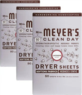 MRS. MEYER'S CLEAN DAY Dryer Sheets, Lavender, 80 ct (Pack of 3)