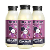 MRS. MEYER'S CLEAN DAY Moisturizing Body Wash for Women and Men, Shower Gel Formula Made with Essential Oils, Plum Berry, 16 oz Bottle, Pack of 3