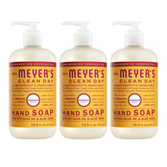 MRS. MEYER'S CLEAN DAY Hand Soap, Clementine Scent, 12.5 Fl Oz Bottle - 3 Pack | Moisturizing Liquid Hand Soap, Softens and Cleans Hands, Cruelty Free, Made with Essential Oils, Olive Oil, and Aloe Vera