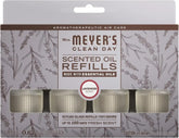 MRS. MEYER'S CLEAN DAY Premium Scented Oil , Lavender, 4 Refills | Air Freshener Refills for Home, 0.67oz Recyclable Glass Refills, Works with Mrs. Meyer's Plug In Diffuser (Sold Separately)