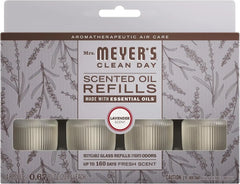 MRS. MEYER'S CLEAN DAY Premium Scented Oil , Lavender, 4 Refills | Air Freshener Refills for Home, 0.67oz Recyclable Glass Refills, Works with Mrs. Meyer's Plug In Diffuser (Sold Separately)