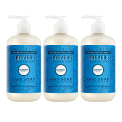 MRS. MEYER'S CLEAN DAY Liquid Hand Soap, Blueberry, 12.5 fl oz, 3 Pack | Moisturizing Liquid Hand Soap, Softens and Cleans Hands, Cruelty Free, Made with Essential Oils, Olive Oil, and Aloe Vera