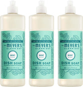 MRS. MEYER'S CLEAN DAY Liquid Dish Soap, Mint Scent, 16 Fl Oz Bottle - 3 Pack | Cuts Through Grease, Removes 48-Hour Stuck on Food, Cruelty Free, Made with Essential Oils and Aloe Vera Extract