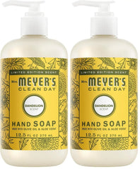 Mrs. MEYER'S CLEAN DAY Liquid Hand Soap, Dandelion Scent, 12.5 Ounce Bottle, (Pack of 2)