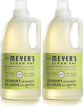 MRS. MEYER'S CLEAN DAY Laundry Detergent, Lemon Verbena, 64 fl oz, 2 Pack | Brightens Colors, Removes Tough Stains, Up to 64 Loads a Bottle, Made with Essential Oils and Stain-Fighting Enzymes