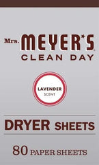 MRS. MEYER'S CLEAN DAY Dryer Sheets, Lavender, 80 ct (Pack of 3)