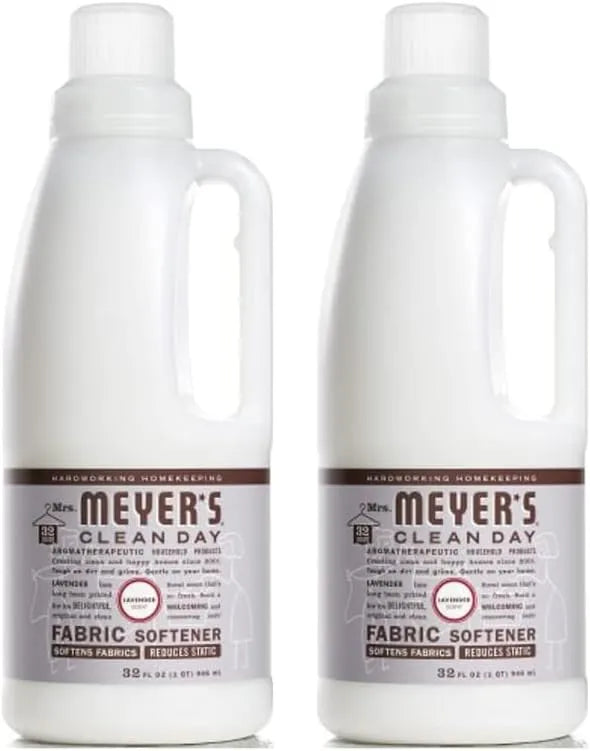 MRS. MEYER'S CLEAN DAY Liquid Fabric Softener Bottle, Lavender Scent, 32 Fl oz (Pack of 2)