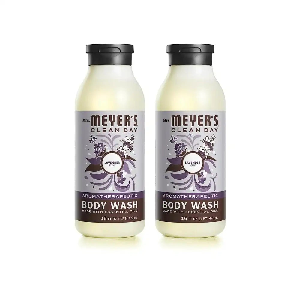 Mrs. MEYER'S CLEAN DAY Body Wash, Lavender 16 Fl Oz (Pack of 2)