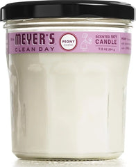MRS. MEYER'S CLEAN DAY Soy Aromatherapy Candle, 35 Hour Burn Time, Made with Soy Wax and Essential Oils, Peony, 7.2 oz | Fills Home with Long-Lasting Scent, 35 Hour Burn Time per Candle, Made with Soy Wax