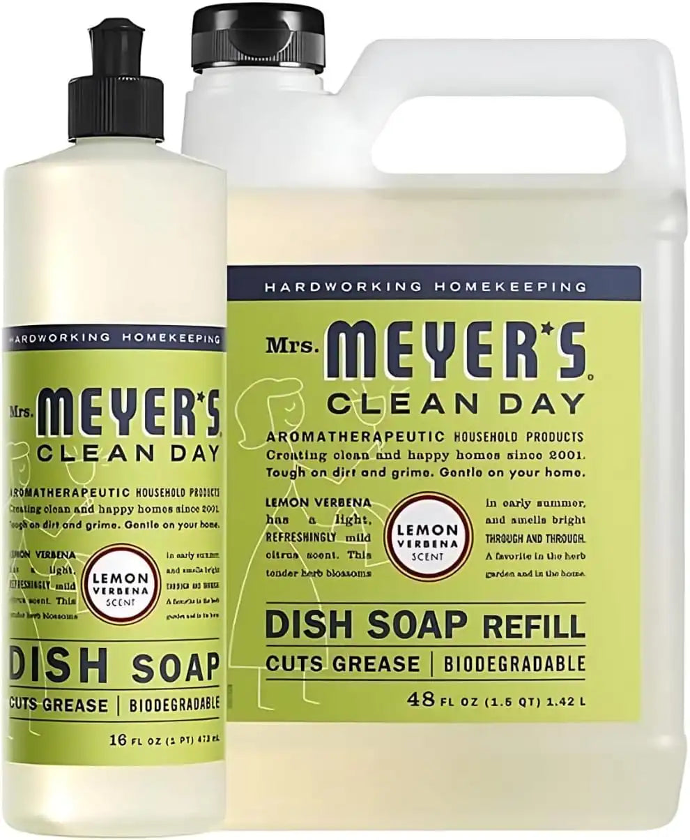 Mrs. MEYER'S Dish Soap Variety, 1 Dish Soap, 1 Refill, Lemon Verbena, 1 CT